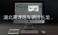 湖北高速路车辆排长龙	，工作人员沿途送食物